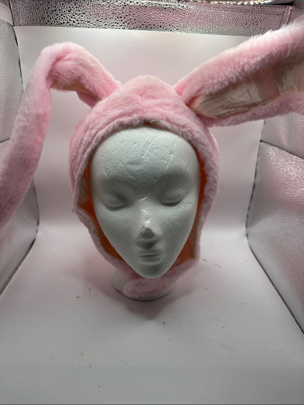 Plush Pink Bunny Ear Hat  - Soft Fleece Costume Headpiece